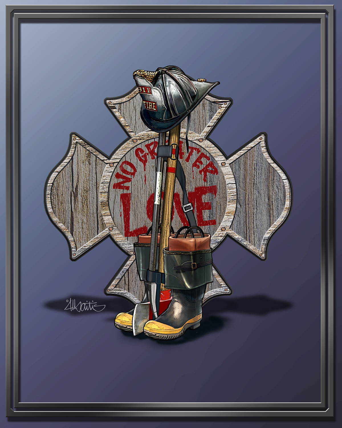 Firefighter Battle Cross