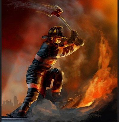 Firefighter Art - FireArt by Albaitis